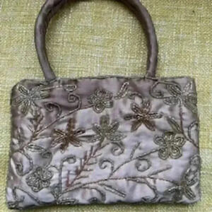 Vintage Shakeel’s Concept Hand Crafted bag brown Beaded‎ Purse